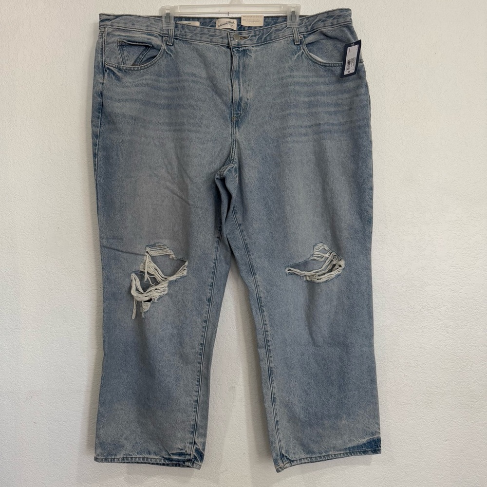Universal Thread Light Blue Denim Jeans Women Size 26R Baggy 90s Distressed NWT